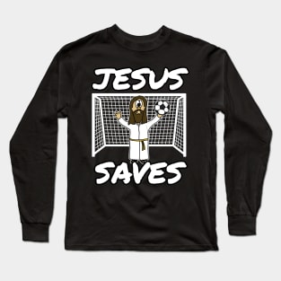 Jesus Saves Christian Football Church Soccer Long Sleeve T-Shirt